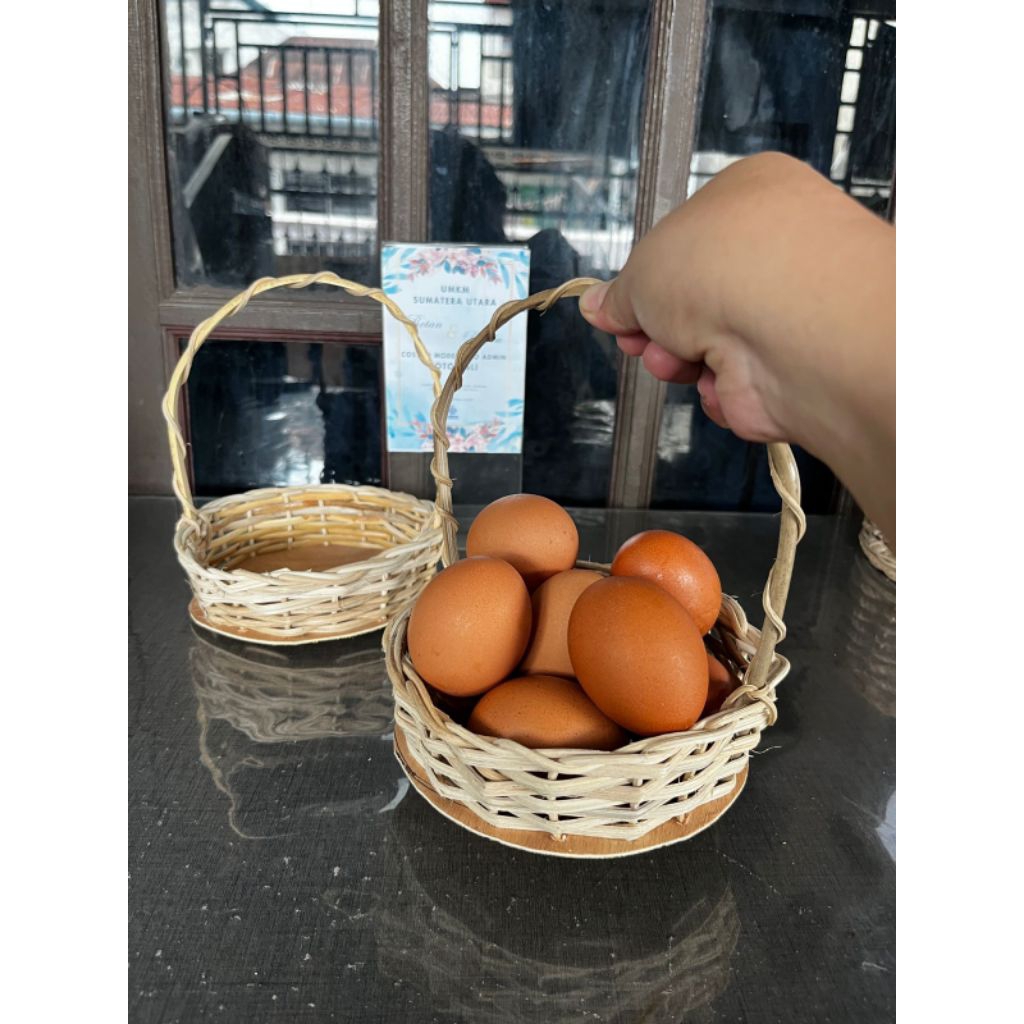 Keranjang Telur Rotan / Keranjang Paskah / keranjang bunga Tabur / keranjang mini / keranjang 15cm r