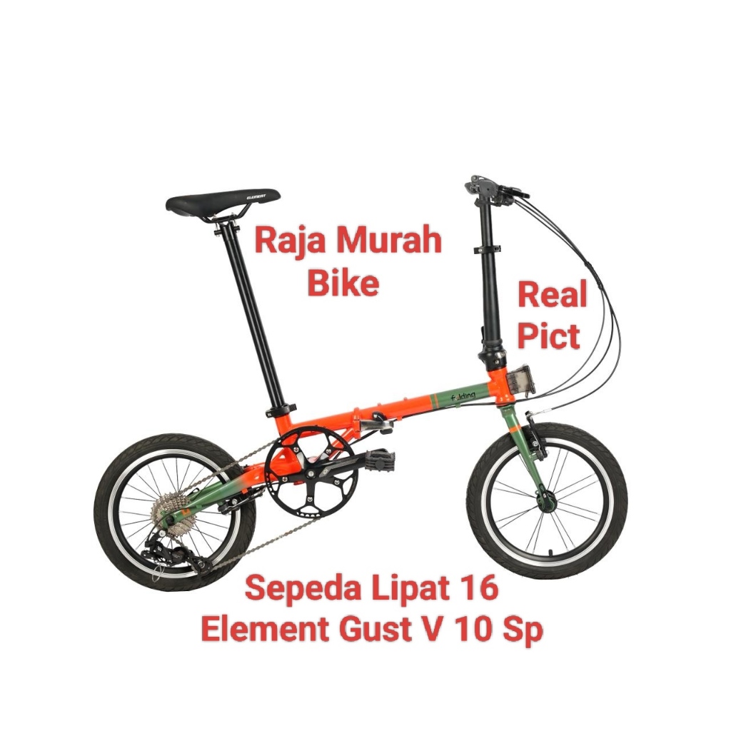 sepeda lipat element gust v 10 speed 16 inch sepeda lipat 16 inch element gust v-brake chromoly