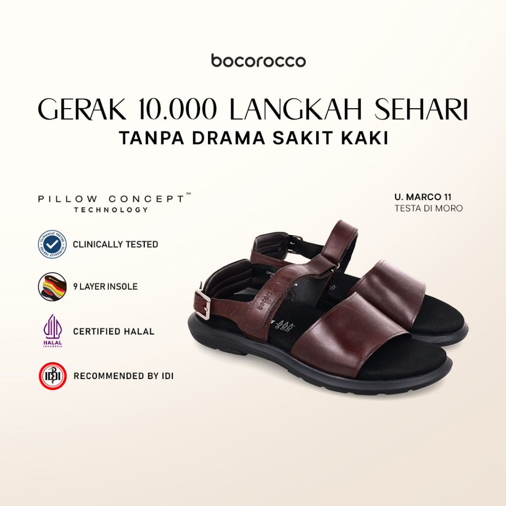 Bocorocco U. Marco 11 Testa Di Moro - Sandal Pria Casual - Nyaman & Halal