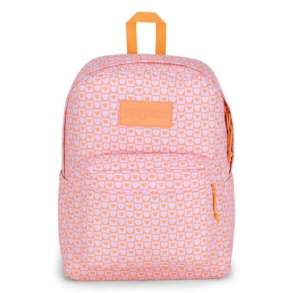 JanSport - Tas Ransel Laptop Superbreak Plus Hyped Hearts Pink