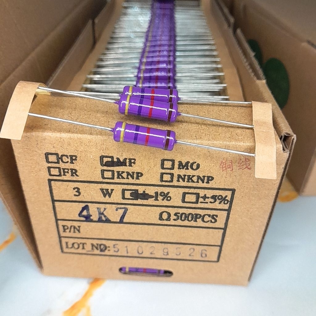 RESISTOR 3W 4K7 UNGU ZERO 1% ORIGINAL JAPAN KAKI TEMBAGA