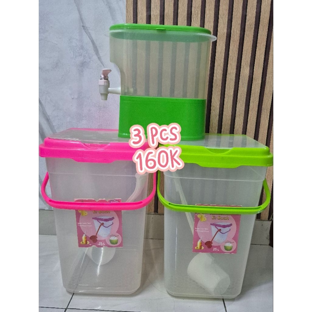 Tempat Es Buah uk 25 liter & Dispenser Teh