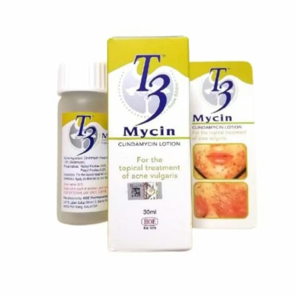 T3 MYCIN lotion obat jerawat (30ml) obat jerawat Malaysia original
