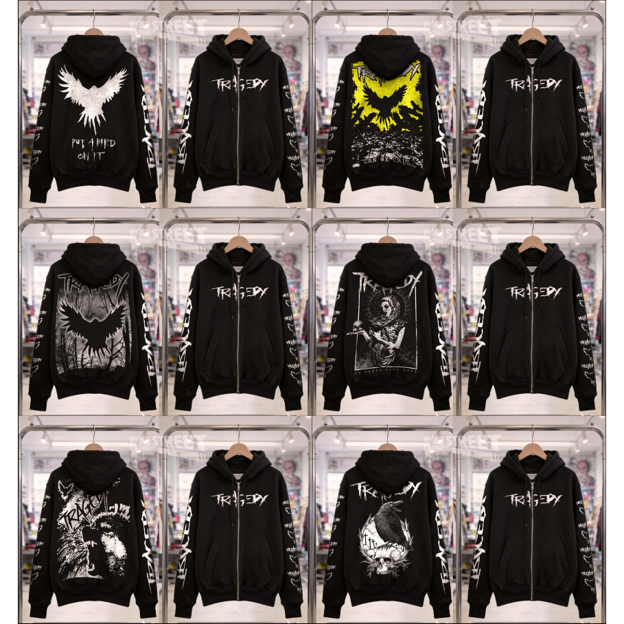 jaket band traged full sablon,jaket ziffer band tragedy,ziffer band punk,jaket ziffer bahan tebal,ja