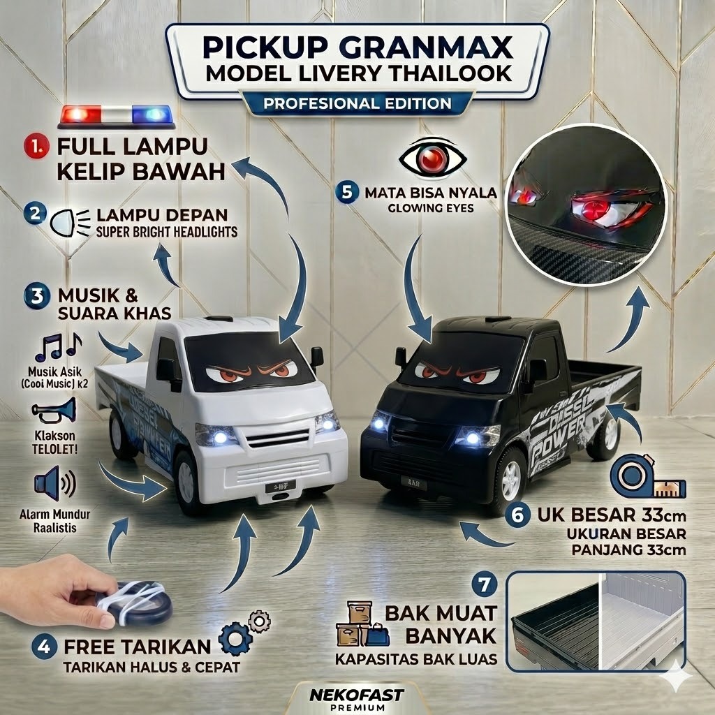 MAINAN PICKUP GRANDMAX/ MINIATUR MOBIL GRANDMAX FREE TALI/ MAINAN ANAK GRANDMAX MUSIK