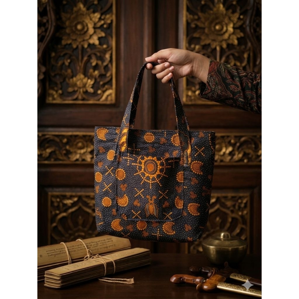 Tas Batik Solo Totebag kecil kantong tempel Tas Totebag Murah Batik Solo
