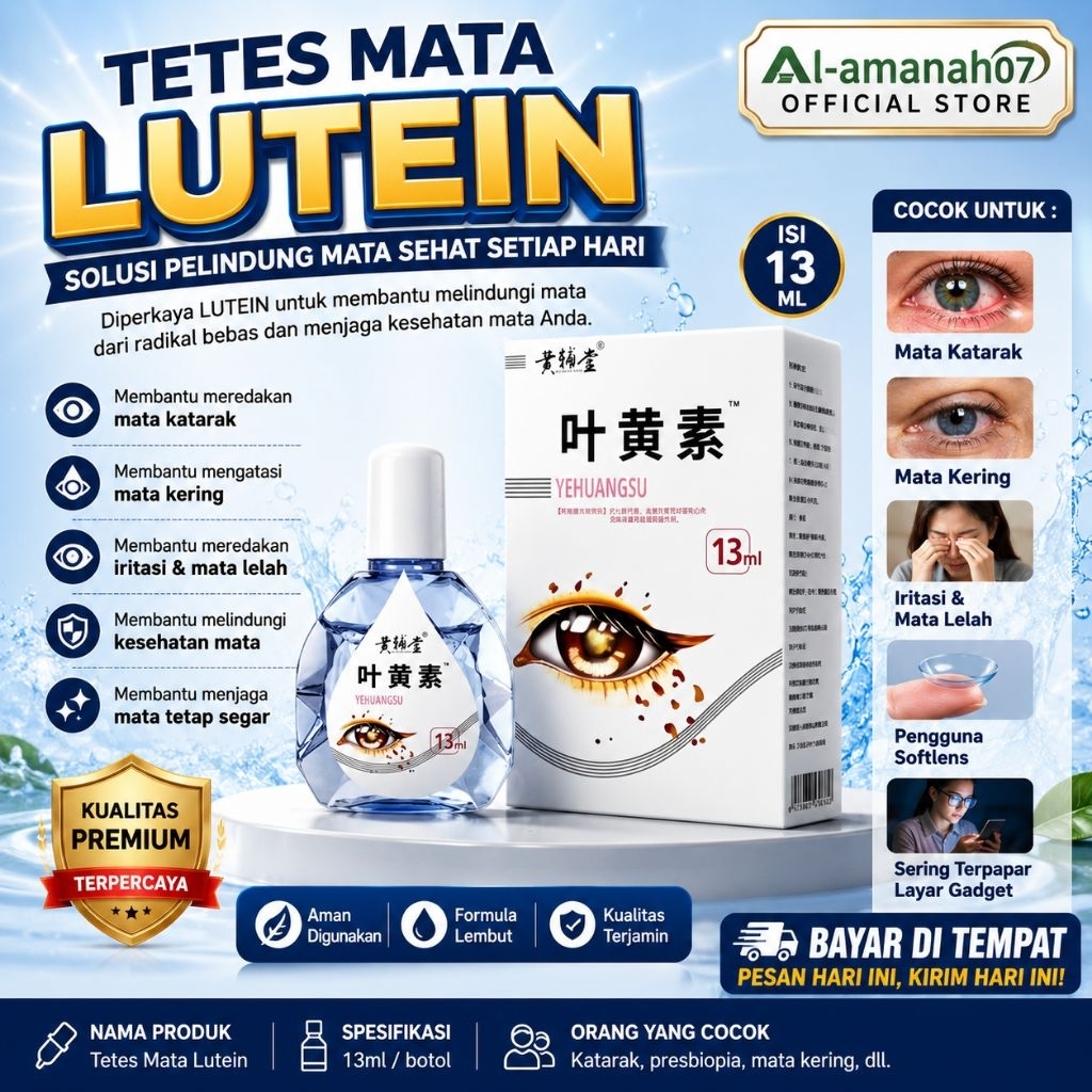 LUTEIN ISI 15 ml Tetes Mata Kering - Melembabkan, Mata Katarak Mata Merah Mata Perih