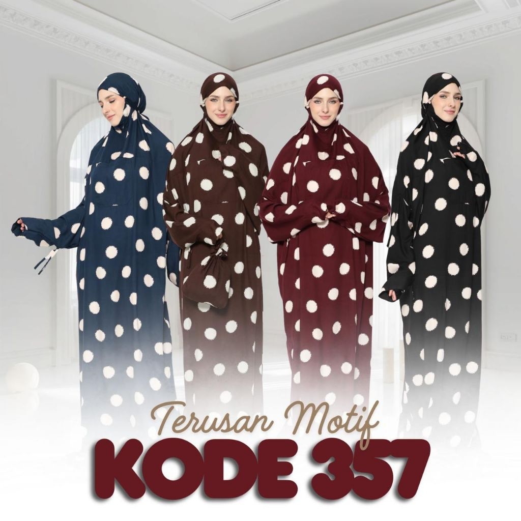 Mukena Terusan Motif - Mukena Hadramaut Motif