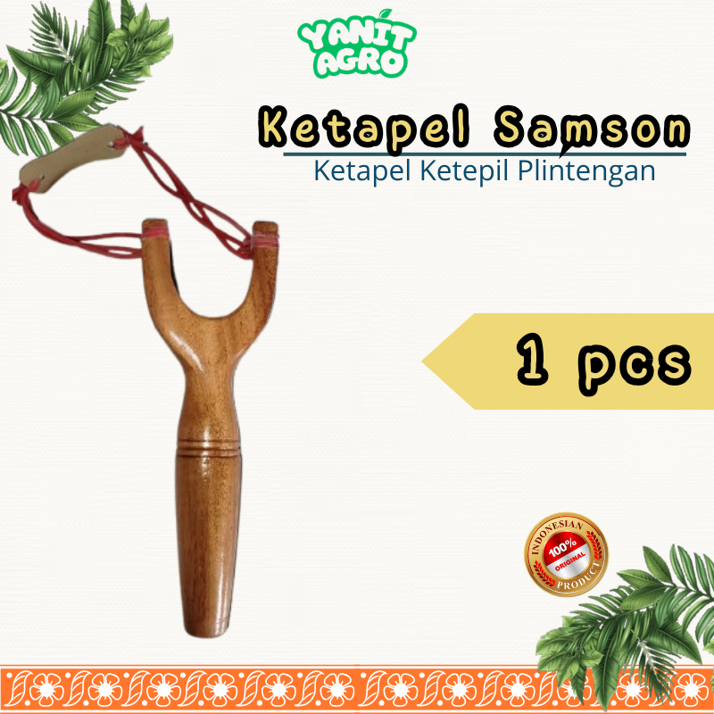 Ketapel Kayu Samson 25cm Ketepil Tradisional Plintengan Kuat Pengusir Hama Burung Tikus Kera Babi