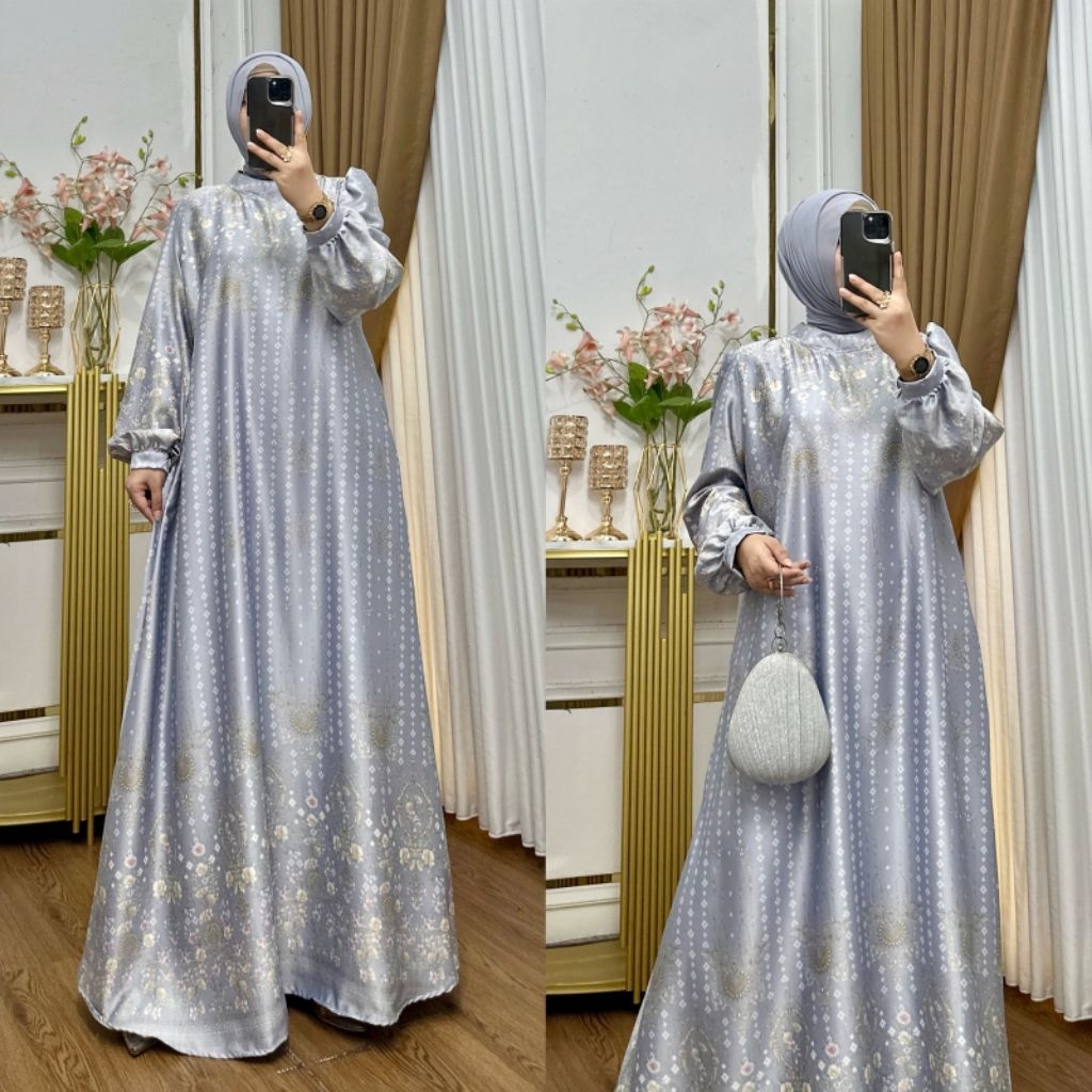 GAMIS PARIS SILK LD 110 PB 140 CANTIK DAN MEWAH