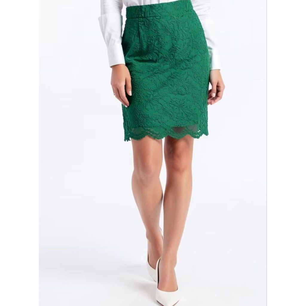 Eprise Skirt Pendek Brukat RED & GREEN  | Bottom Skirt Wanita | Rok Pakaian Kerja Wanita