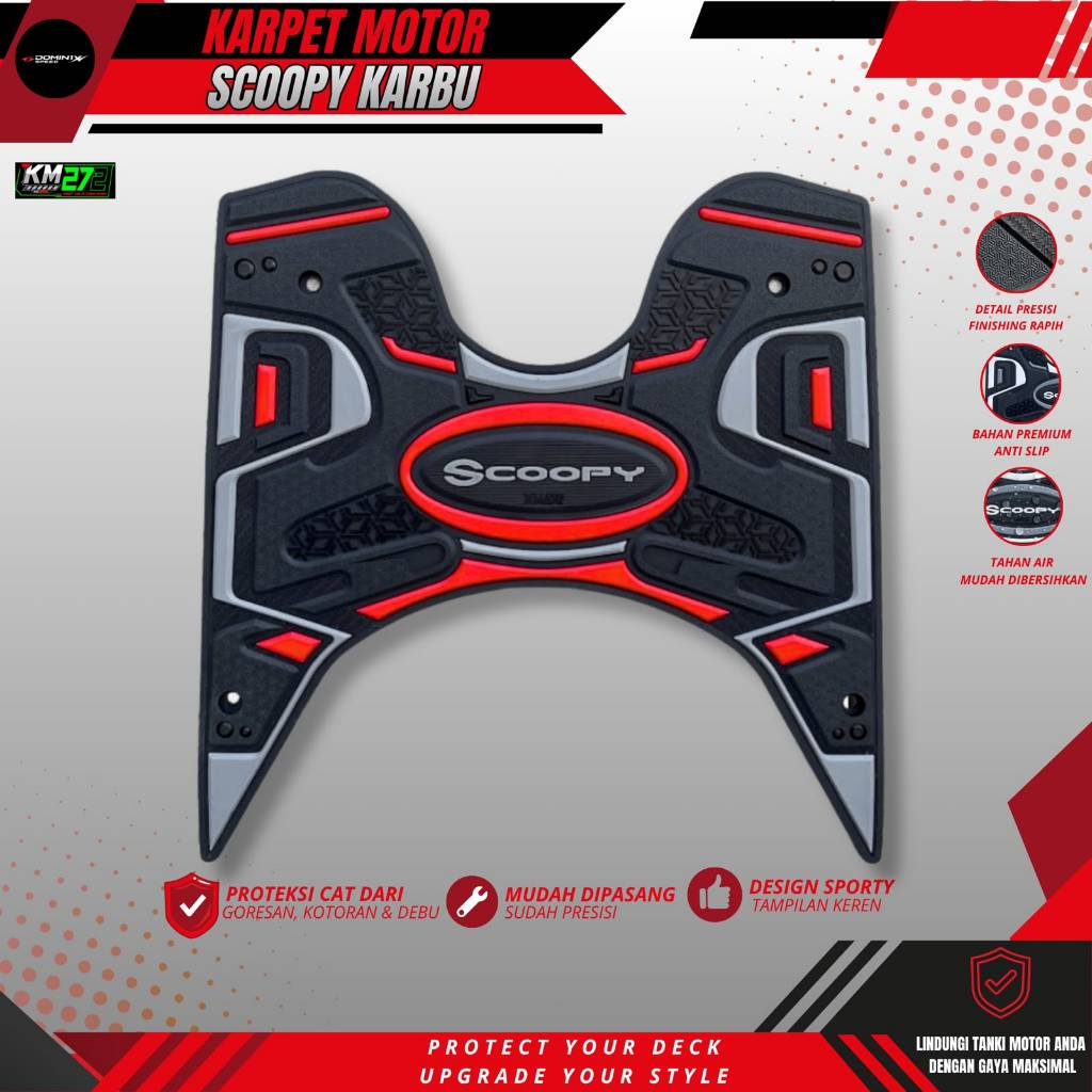 KM272 Karpet Motor Scoopy Karbu 2010 sd 2013 | Karpet Scoopy Karbu | Pijakan Motor Scoopy Karbu