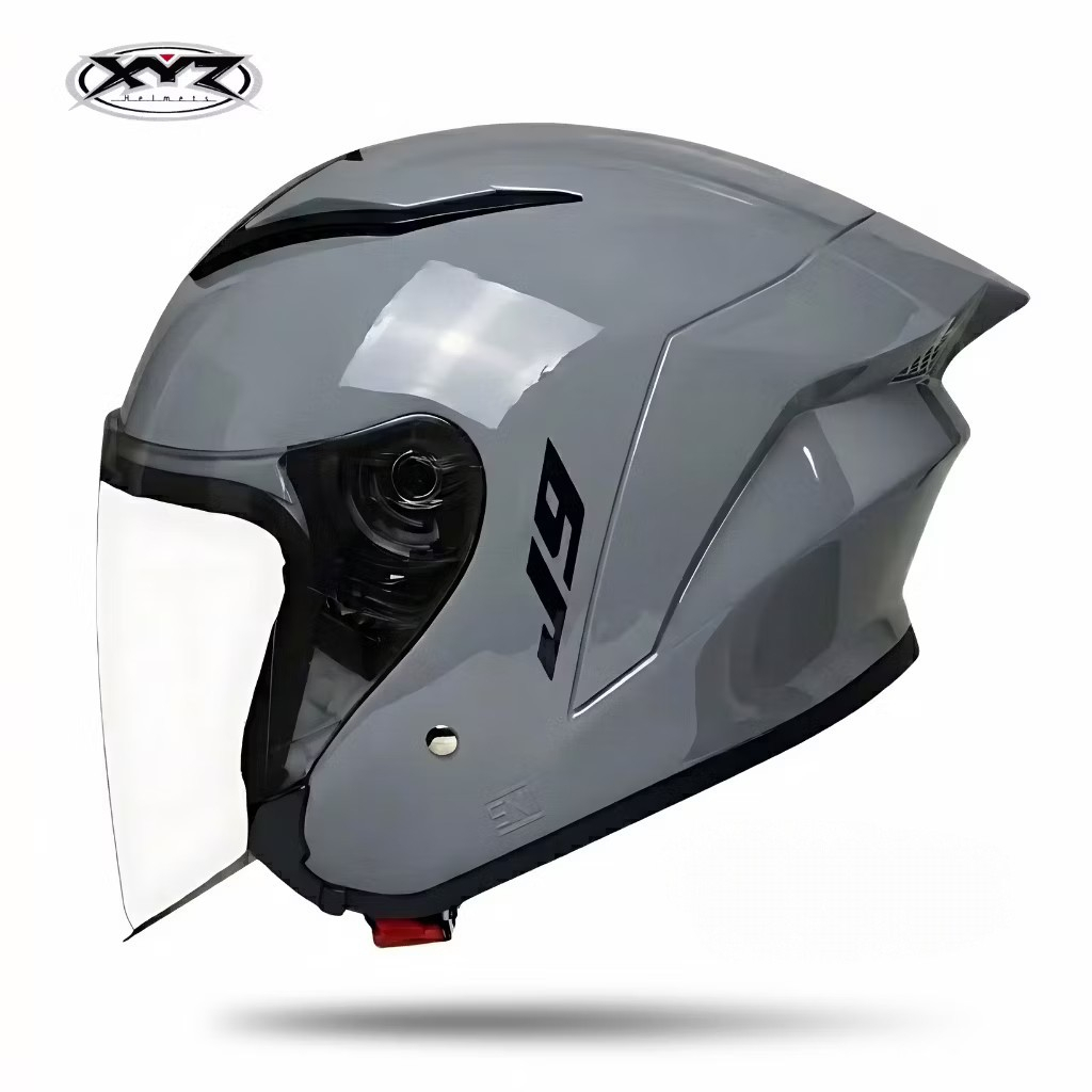 Helm MLA J5 / J9 XYZ MLA/ I Grey Glosy  / Helm Half Face Premium Untuk Pria Dan Wanita Dewasa