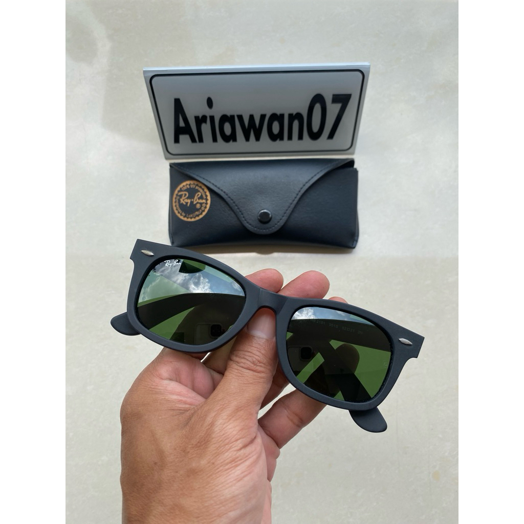kacamata ray-ban wayfarer square RB2151 901S sz 52 frame doff kaca hijau