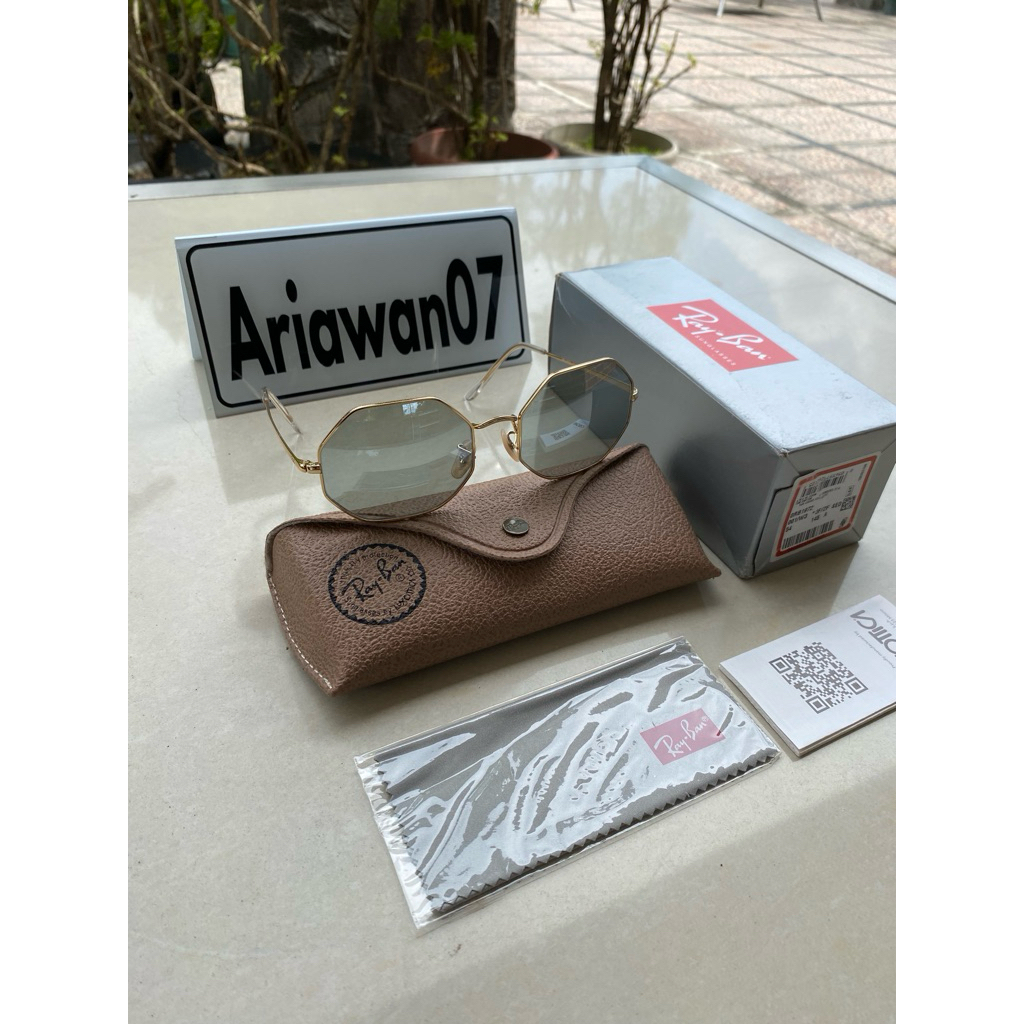 kacamata ray-ban RB1972  OCTAGON 001/W3 sz 54 untuk siang malam