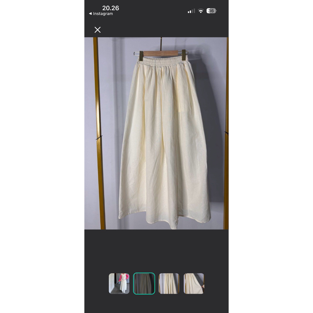 rok putih linen