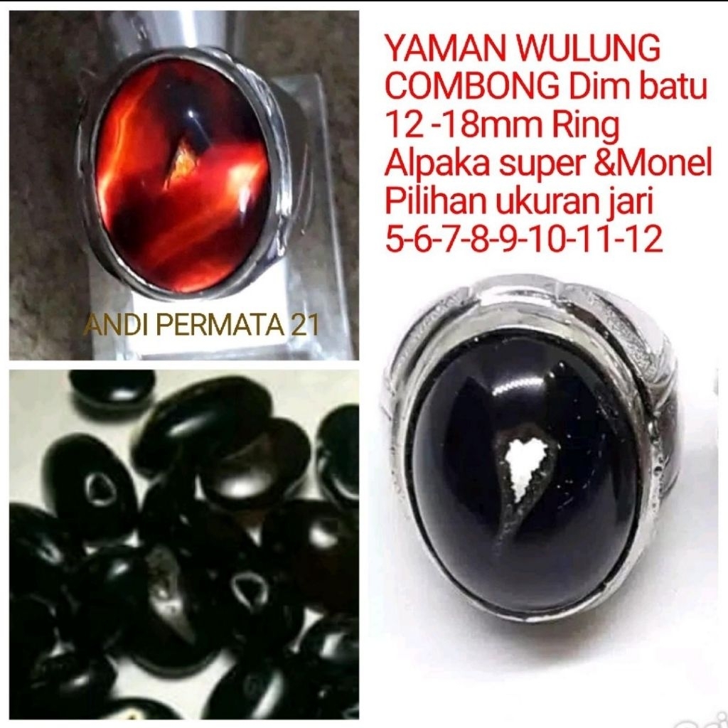 cincin batu akik yaman wulung ring monel
