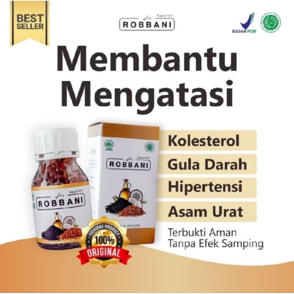 Obat ROBBANI Herbal Tradisional Atasi Hipertensi Asam Urat Kolesterol 100% Alami