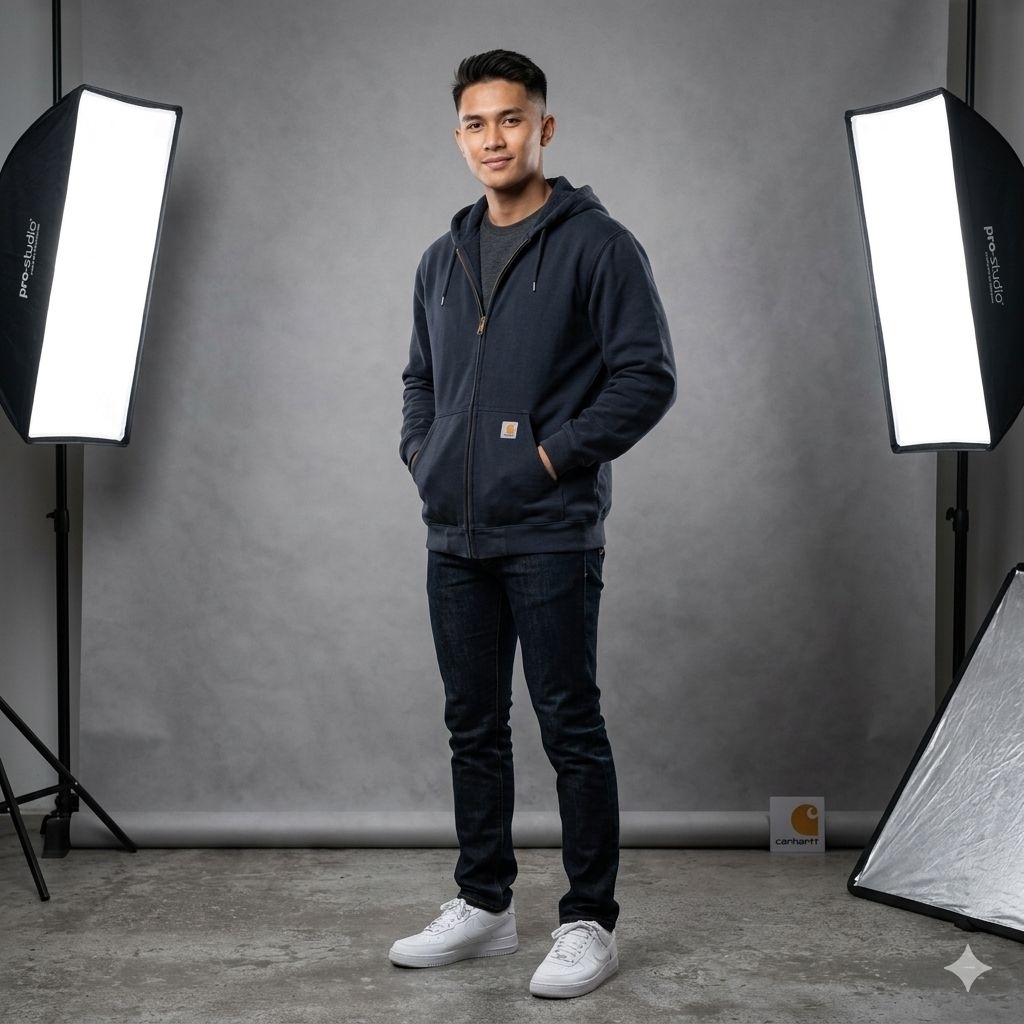 Carhartt Rain Defender Loose Fit Heavyweight Zip Hoodie Navy