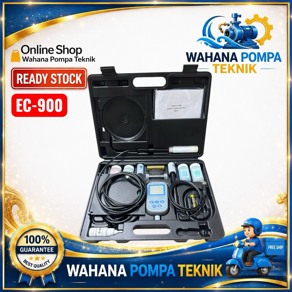 (EC-900) Alat Ukur Kualitas Air AMTAST EC900 EC 900 8in1 pH/mV Conductivity/DO Alat Ukur Kualitas Ai