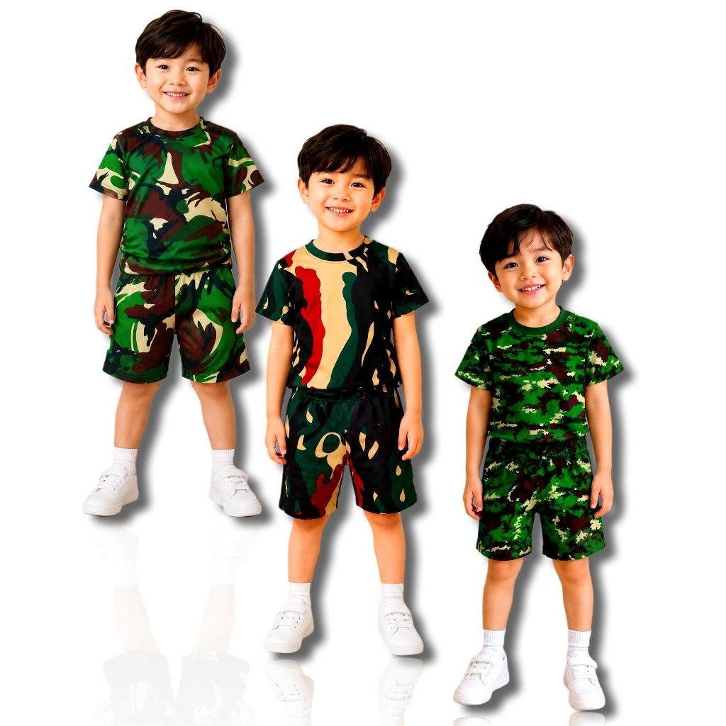 setelan baju kaos anak laki laki tni malvinas