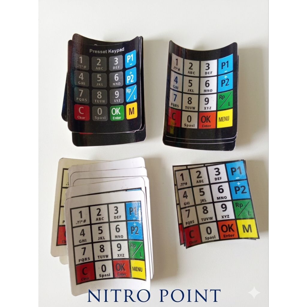 Stiker keypad Pom Mini Digital Stiker Laminasi Bestpresset Laminasi hitam/Putih Stiker Keypad Pom Mi