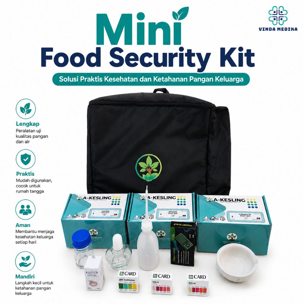 Mini Food Security Kit Portable – Test Kit Borax Formalin Pestisida Nitrit Uji Ayam Bangkai Lengkap 