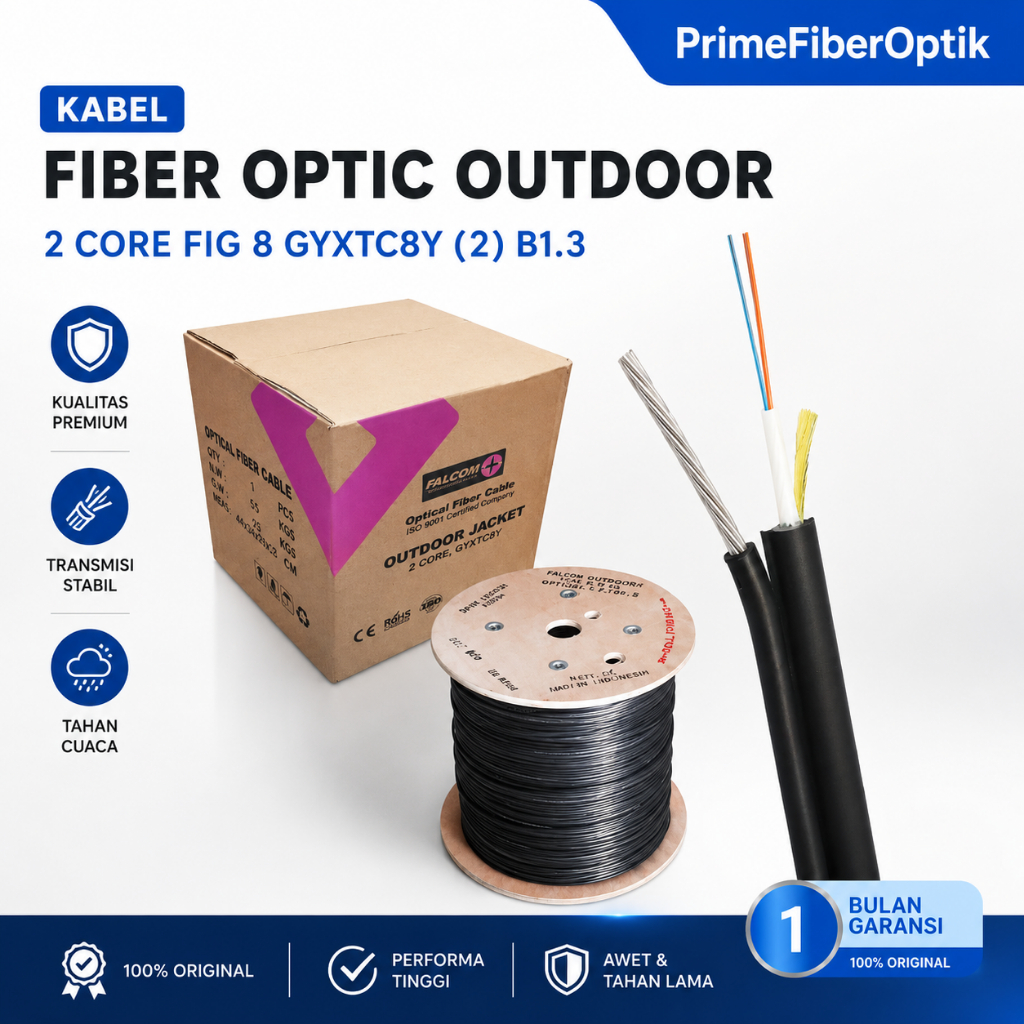 Falcom Kabel Fiber Optik FO 2 core Fig 8 GYXTC8Y 1000M