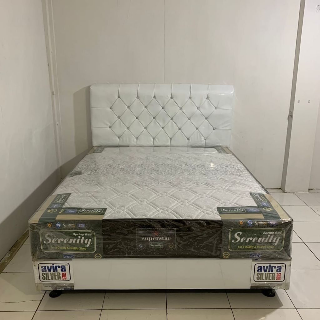 KASUR SPRINGBED SERENITY SUPERSTAR BEDSET ukuran 160x200 Divan Dan Springbed Murah
