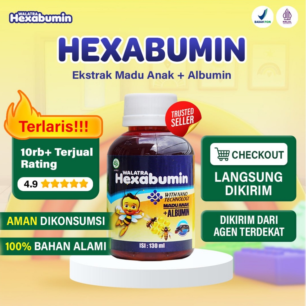 Hexabumin Vitamin Anak Original 100% Asli Meningkatkan Kecerdasan Anak Usia 1-12 Tahun Bpom Halal