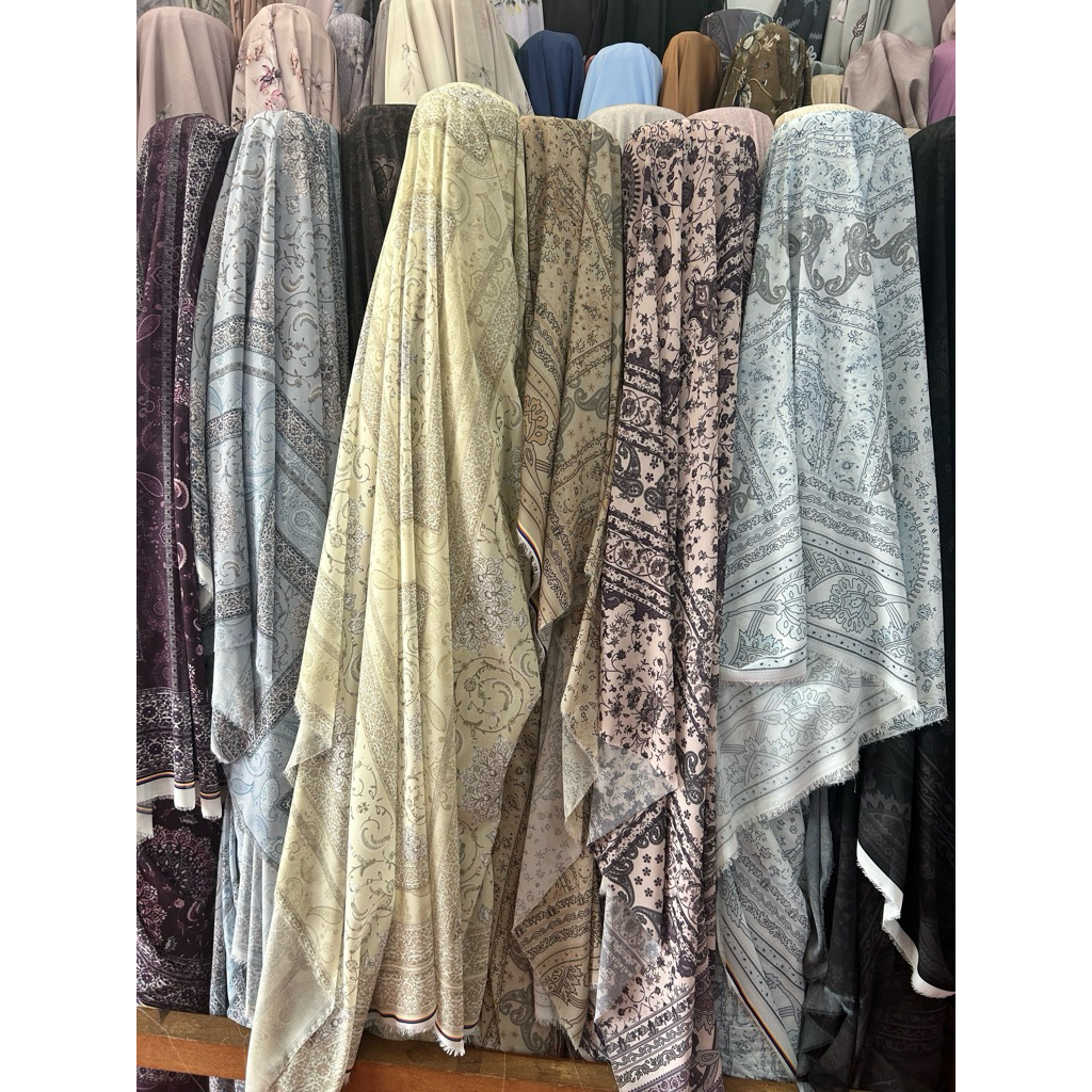 BAHAN CERUTY BABYDOLL PREMIUM / MOTIF CASHMERE / KAIN METERAN MOTIF / KAIN TRANSPARAN