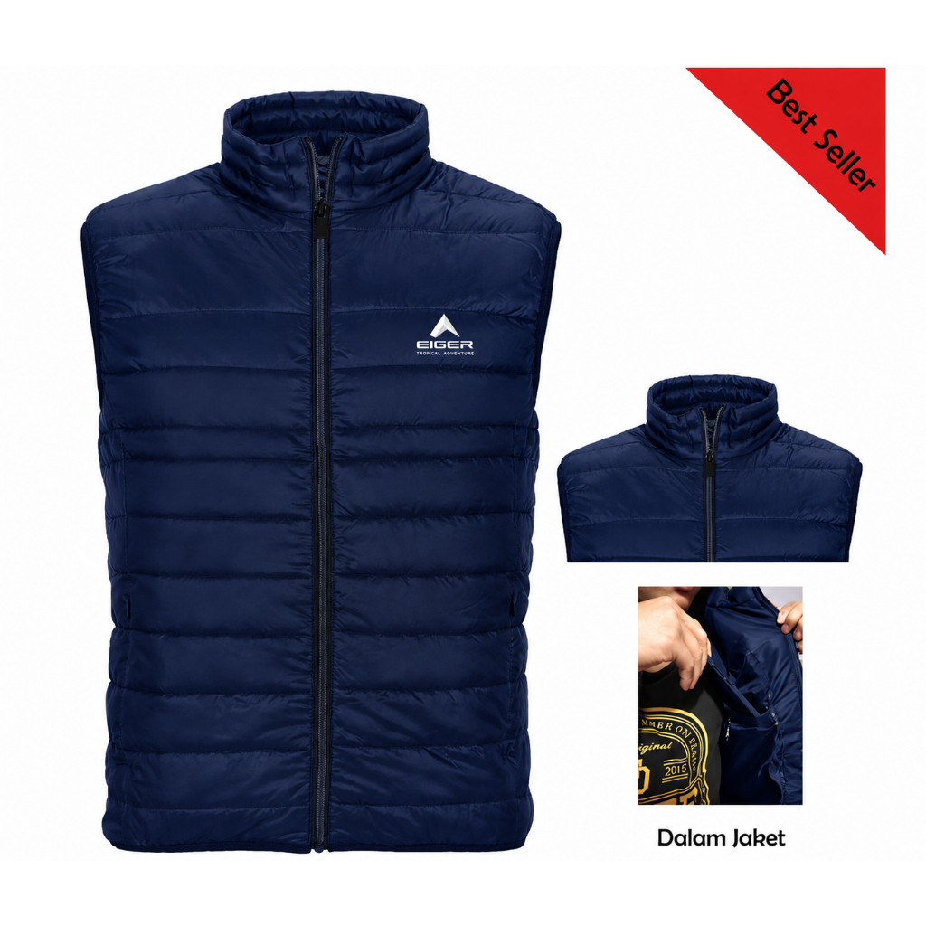 Rompi Eiger Newburgh Vest Original - Rompi Insulated Outdoor Pria | Rompi Vest Logo Eiger
