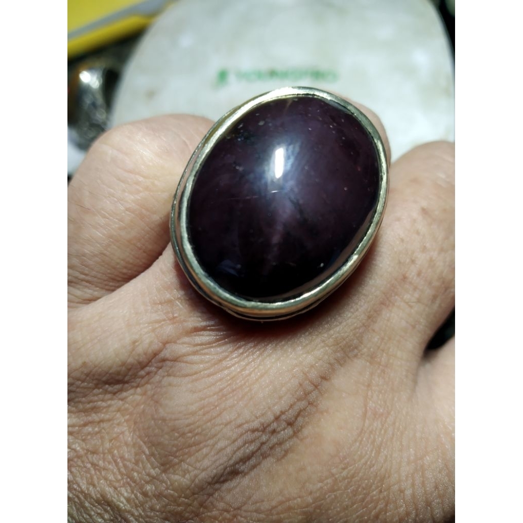 Batu Cincin Red Garnet Star Natural Alam Kode 55/5