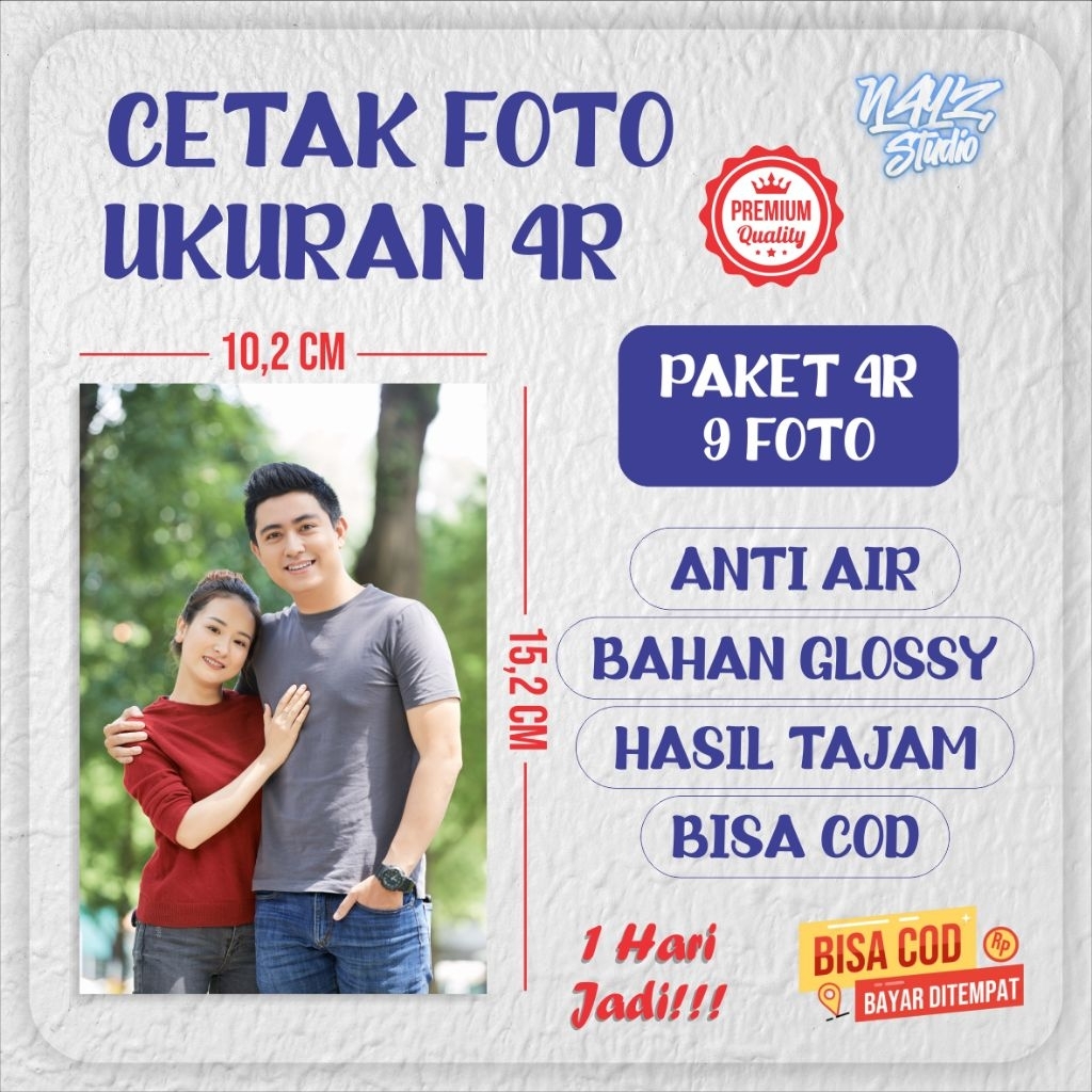 CETAK FOTO UKURAN 4R PAKET 9 FOTO - 1 HARI JADI - nayzstudio