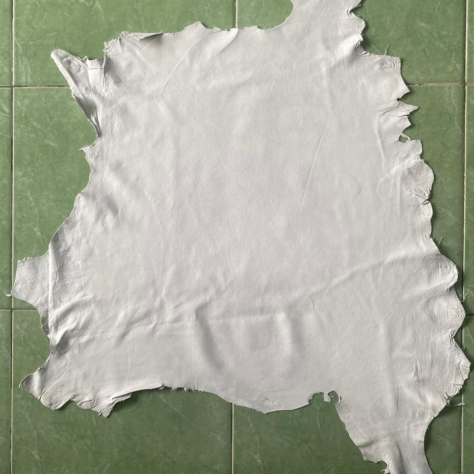 Kulit domba lembaran pearl white bahan ecoprint tipis halus lembut 16500/sf cocok untuk yang baru be