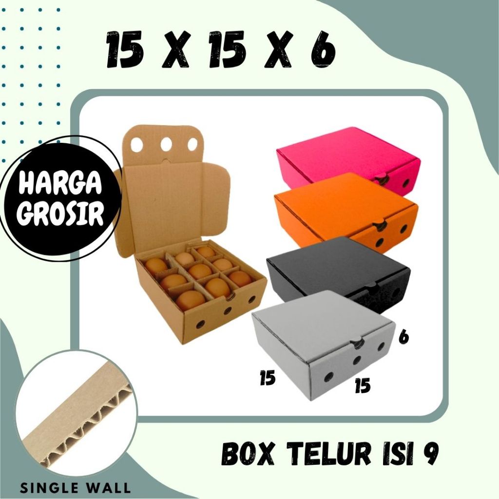 Kardus 15x15x6 LD Box 15x15x6 LD Dus Telur Isi 9 15x15x6 LD Packing Tray Endog Asin Sahabat UMKM