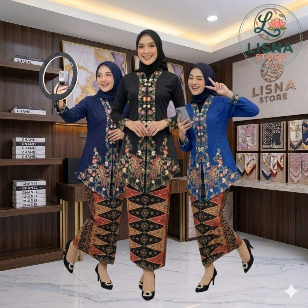 Kebaya Encim Bordir Kebaya Encim Bawahan Rok Tumpal Atasan Kebaya Encim