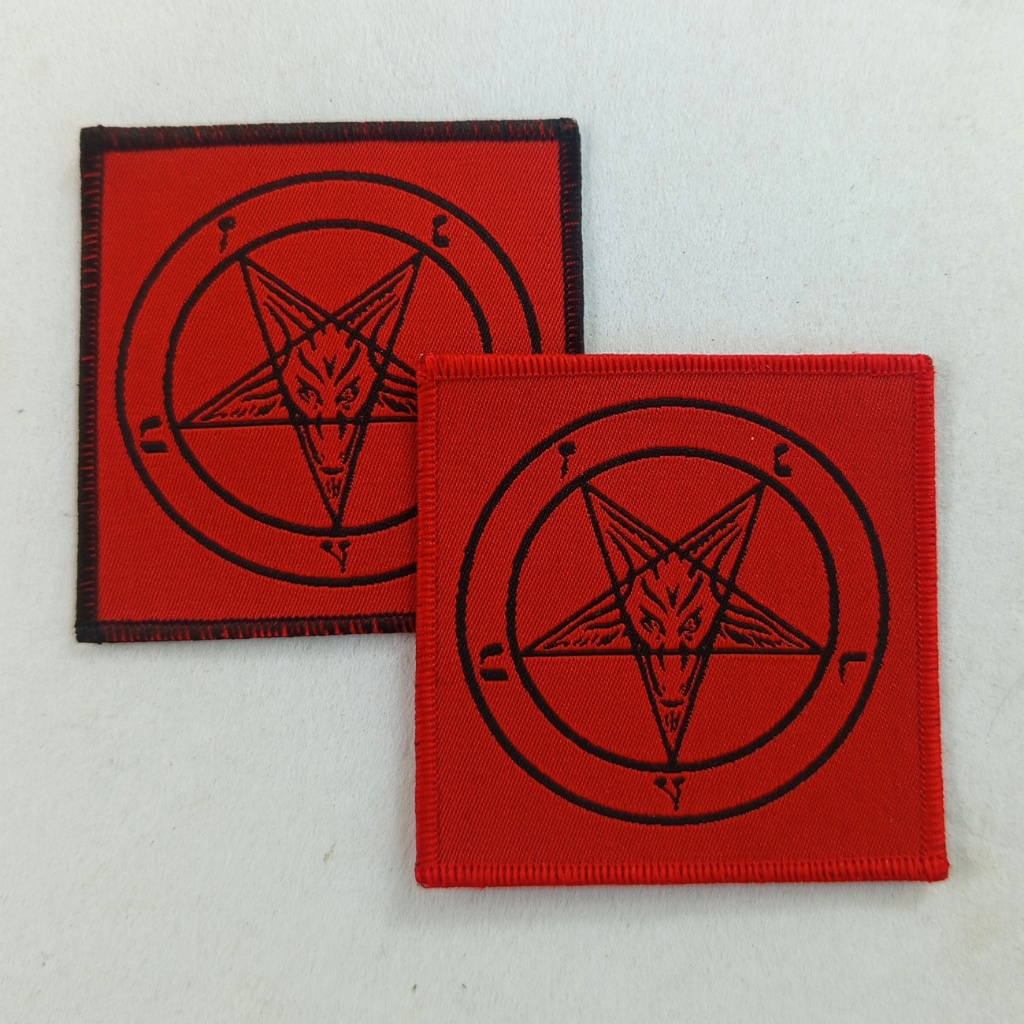 Red Pentagram Woven Patch, Aksesoris untuk Jacket dan Vest - Music Fashion