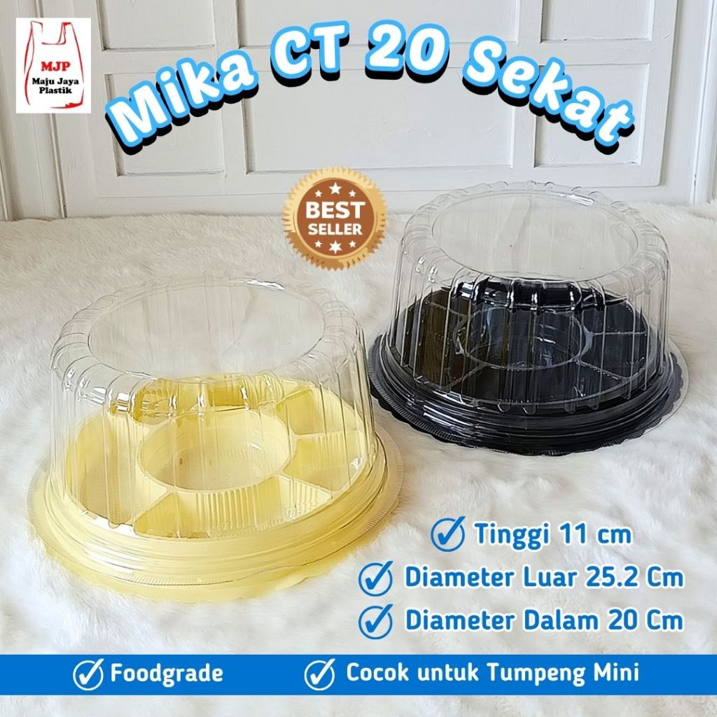 Mika Tumpeng Mini CT20 Bulat 20cm Tinggi 11cm – Mika Nasi Box Sekat Tumini Hitam Ivory