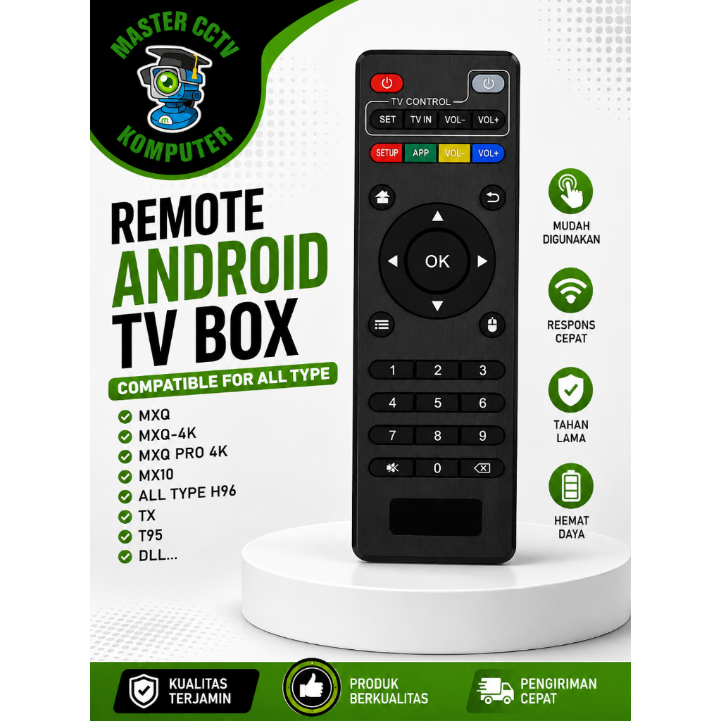 Remote Android TV Box Support MXQ, MXQ-4K, MXQ PRO 4K, MX10, all type H96, TX, T95, dll..