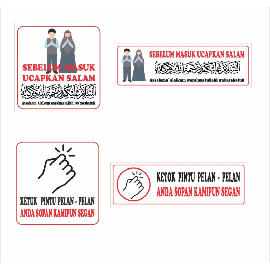 Stiker ketuk pintu ucapkan salam