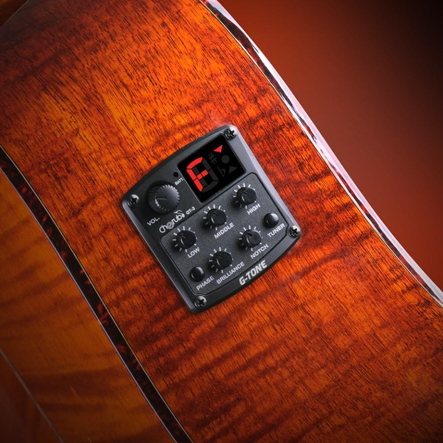 Preamp Cherub GT-3 Equalizer 3 Band Pickup Gitar Akustik Tuner