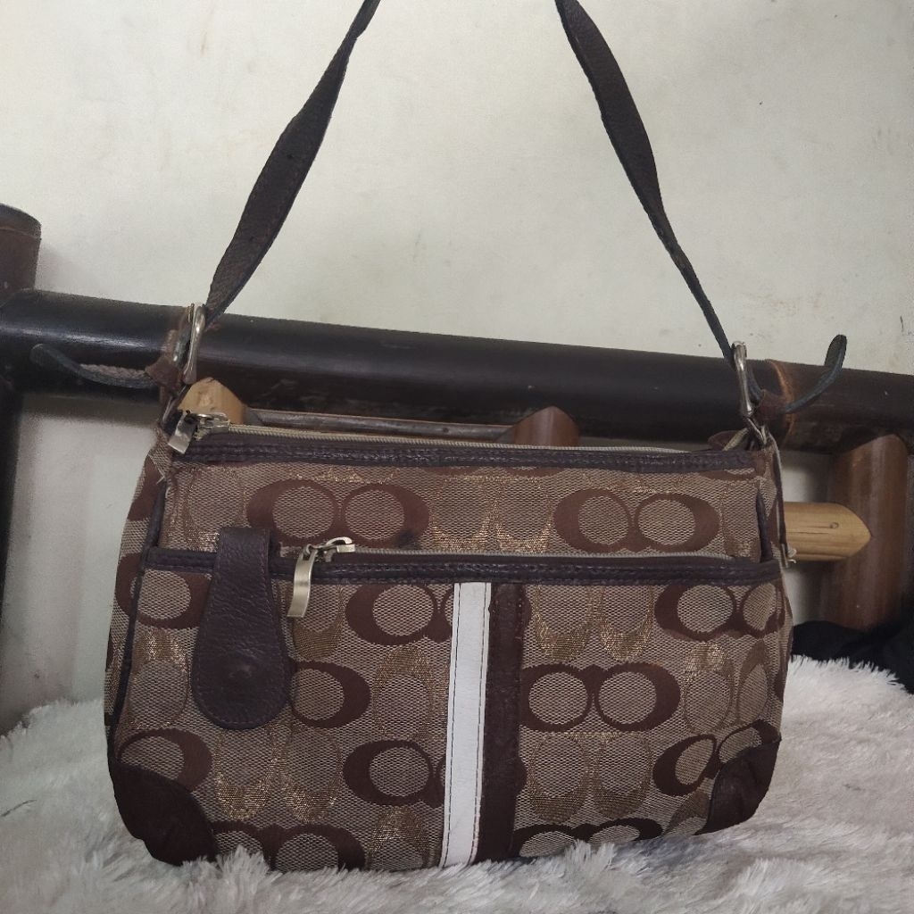 PL tas bahu wanita shoulder bag kanvas mix kulit