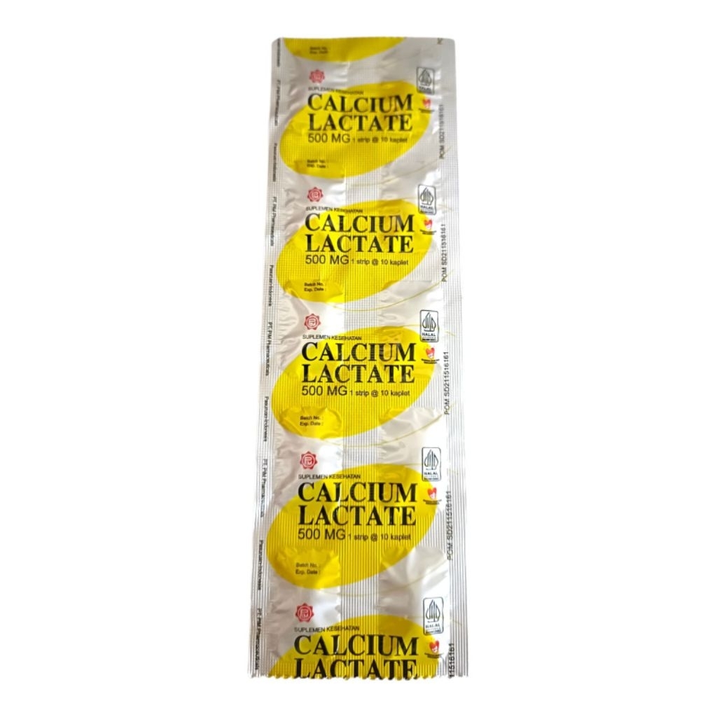 Calcium Lactate 500 mg –(1 Strip @ 10 Kaplet) Untuk Ibu Hamil dan Menyusui