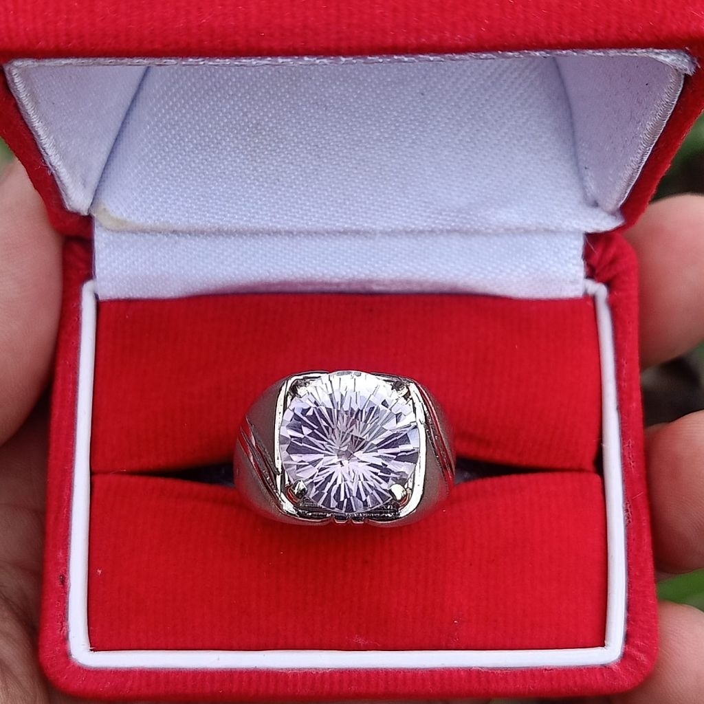 cincin batu kecubung ungu muda Kalimantan