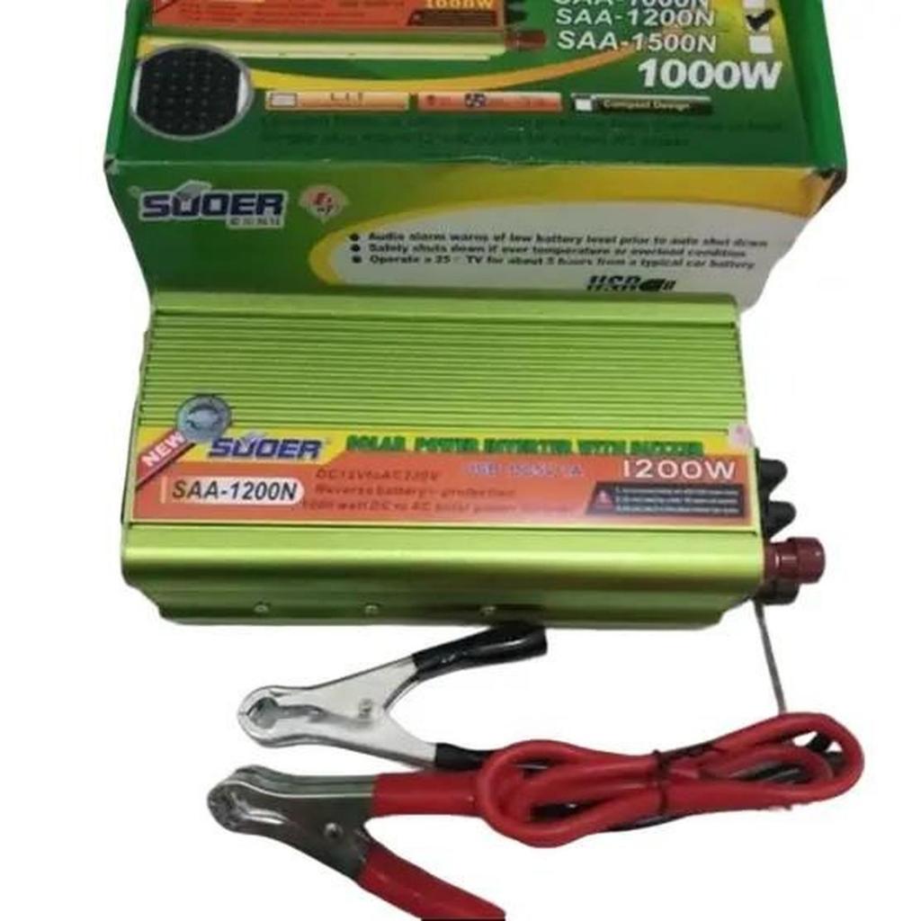 Solar Power Inverter SUOER DC to AC 1200 Watt Perubah DC 12V ke AC PLN 220V Original Terbaik