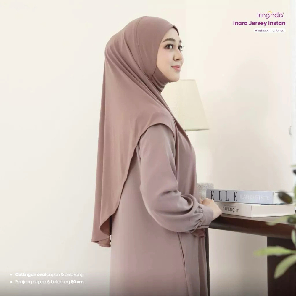 Irnanda Hijab - Inara Bergo Instant Jersey Diamond Menutup Dagu Anti tembem