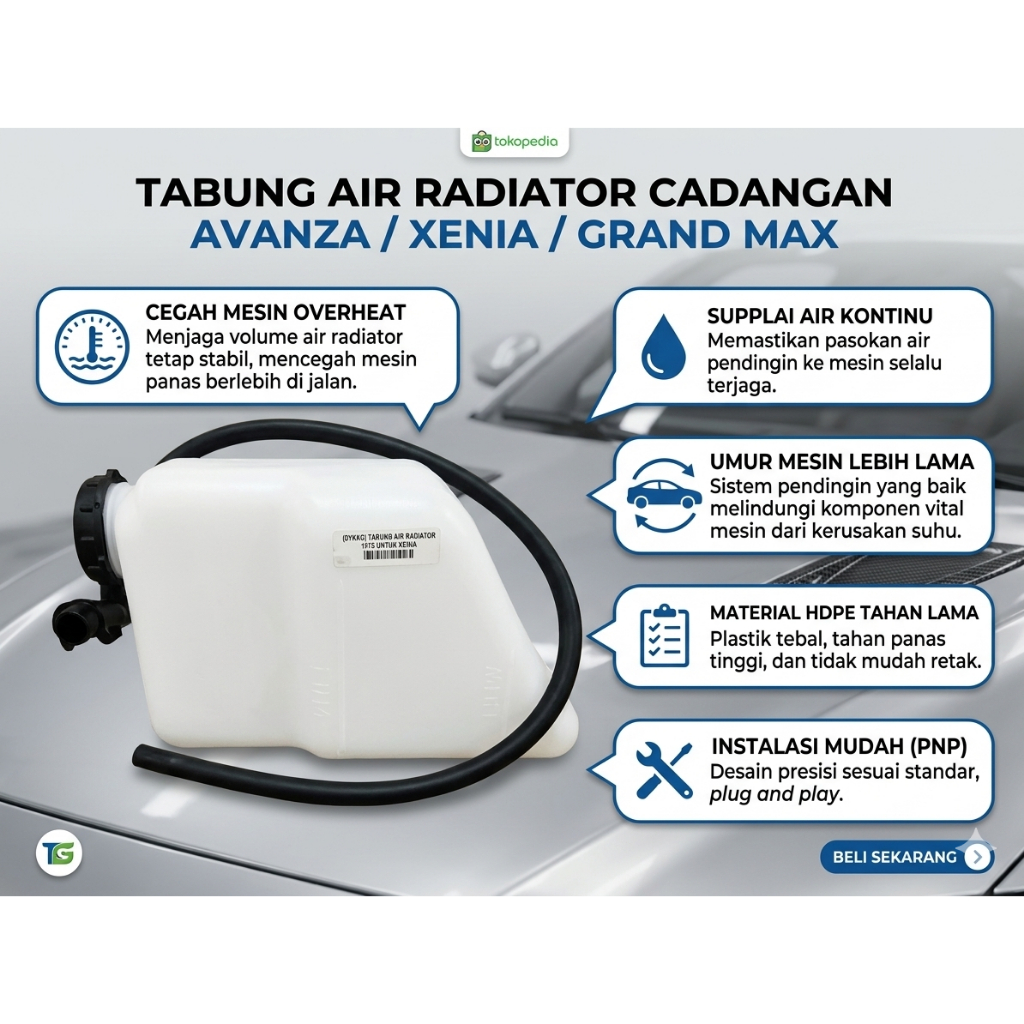 Tabung  Assy Air Radiator Toyota Avanza