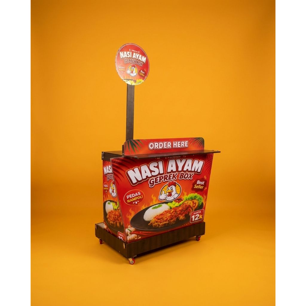Booth Portable Koper Mini Praktis Gerobak Lipat Spesial Produk Untuk Jualan umkm