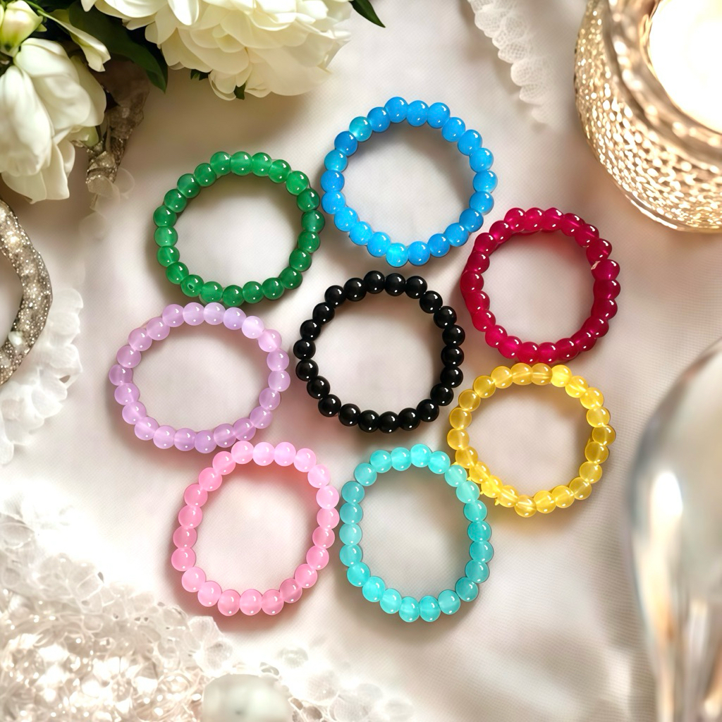 G55 - Gelang Giok Polos Cantik Kristal Warna-Warni / Gelang Korea lucu / Gelang Murah / Aksesoris wa